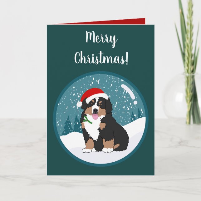 Weihnachtsfeiertag Bernese Mountain Dog Karte (Vorderseite)