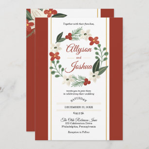 Weihnachtsfeiertag Blumenstrauß  Bergereihen Einladung