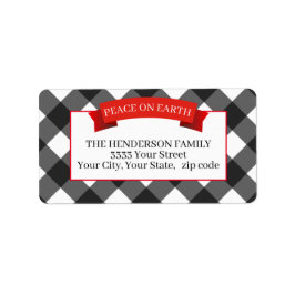 Weihnachtsfeiertag Buffalo Karierte Rücksendeadres Adressaufkleber
