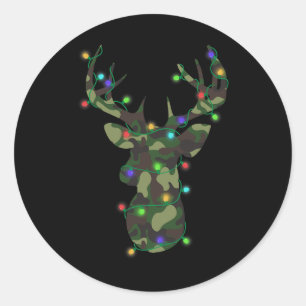 Weihnachtsfeiertag Camouflage Jagd Rentiere Hirsch Runder Aufkleber