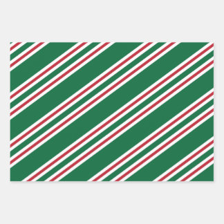 Weihnachtsfeiertag Candy Cane Stripe Geschenkwrake Geschenkpapier Set