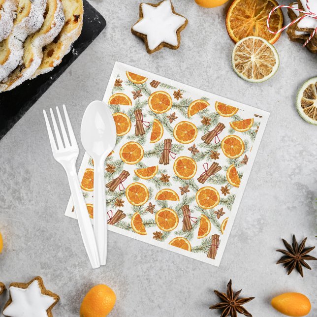Weihnachtsfeiertag Citrus Gewürzmuster Serviette (Von Creator hochgeladen)
