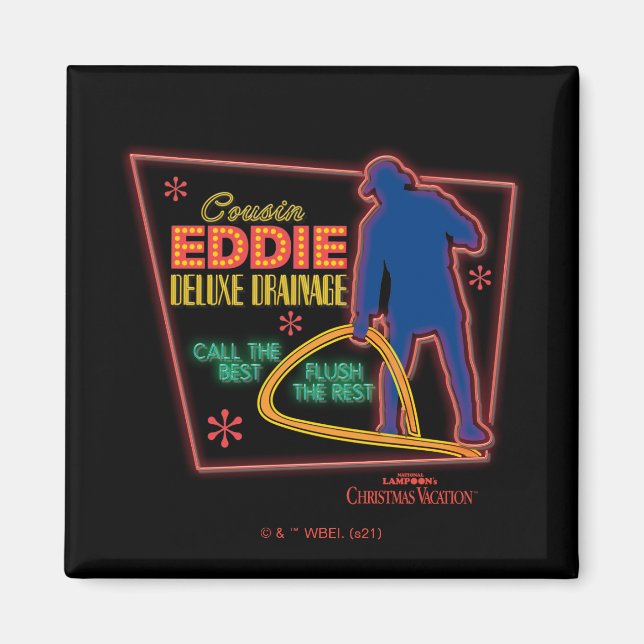 Weihnachtsfeiertag | Cousin Eddie Neon Sign Magnet (Vorne)