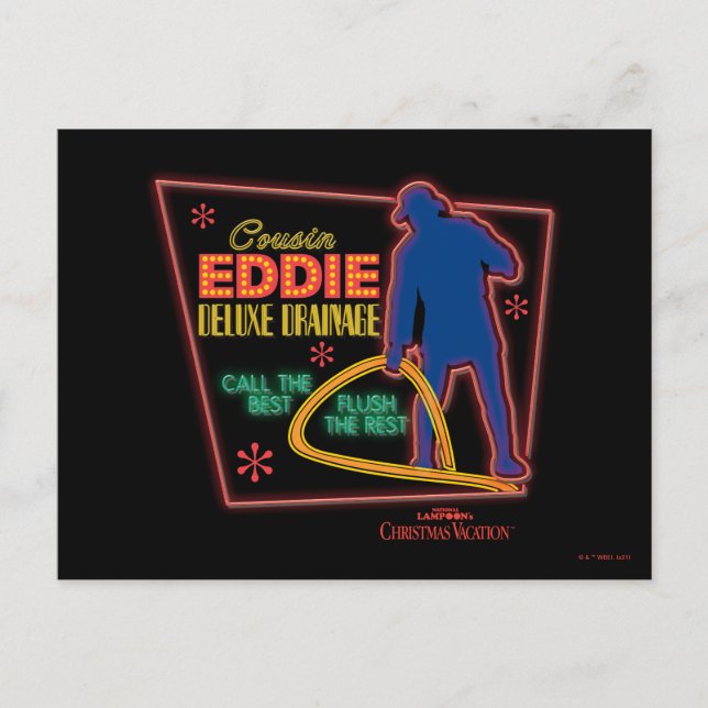 Weihnachtsfeiertag | Cousin Eddie Neon Sign Postkarte (Vorderseite)