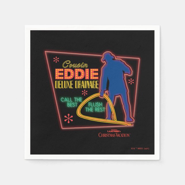 Weihnachtsfeiertag | Cousin Eddie Neon Sign Serviette (Vorderseite)