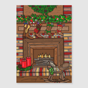 Weihnachtsfeiertag   Cowboy Boot-Strumpf Magnetkarte