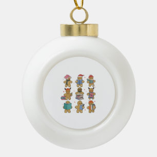 Weihnachtsfeiertag Crew Santa Gingerbrett Krankenw Keramik Kugel-Ornament