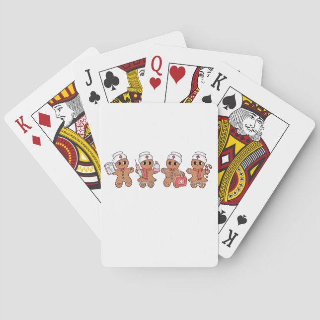 Weihnachtsfeiertag Crew Santa Gingerbrett Krankenw Spielkarten (Rückseite)