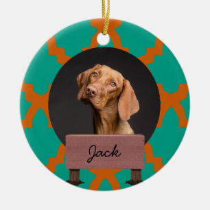 Weihnachtsfeiertag Custom Dog Foto Keramik Ornament