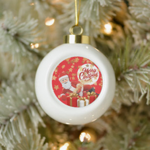 🎅 Weihnachtsfeiertag Dekoration Keramik Kugel-Ornament