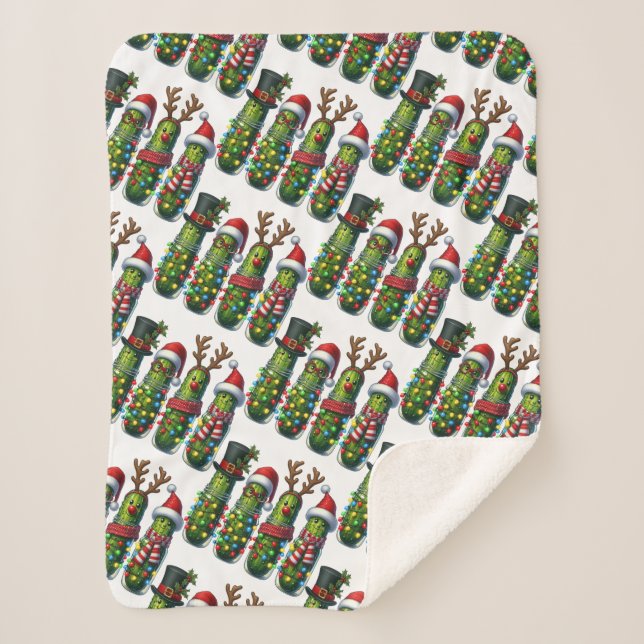 Weihnachtsfeiertag Dill Pickles Sherpa Blanket Sherpadecke (Vorderseite)