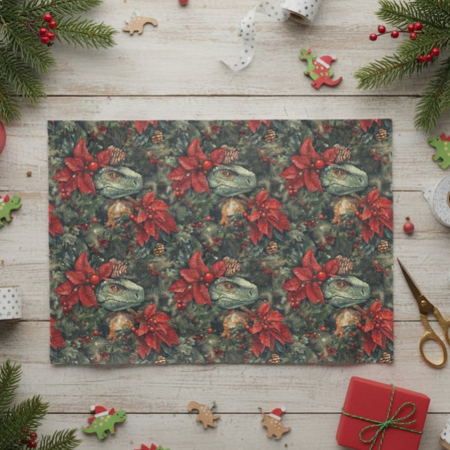 Weihnachtsfeiertag Dinosaurier-Muster Seidenpapier (Von Creator hochgeladen)