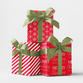 Weihnachtsfeiertag Einfaches Niedliches Schneefloc Geschenkpapier Set