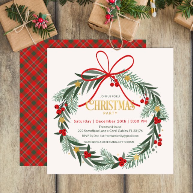 Weihnachtsfeiertag Einladung (Simple Christmas Party Invitation)