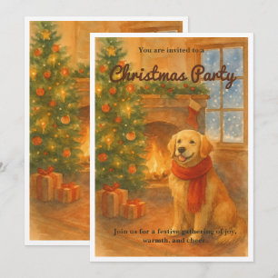Weihnachtsfeiertag Einladung zum gemütlichen Hunde