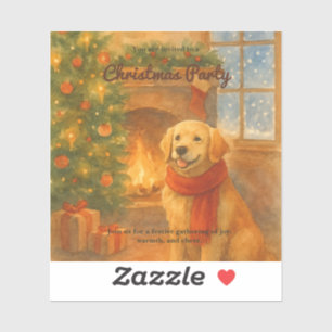 Weihnachtsfeiertag Einladung zum gemütlichen Hunde Aufkleber