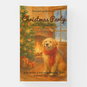 Weihnachtsfeiertag Einladung zum gemütlichen Hunde Banner