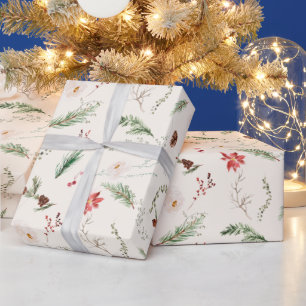 Weihnachtsfeiertag Elegant Boho Botanische Natur Geschenkpapier