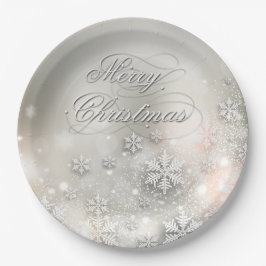 Weihnachtsfeiertag Elegante Schneeflocke Pappteller