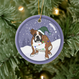 Weihnachtsfeiertag Englisch Bulldog Keramik Ornament