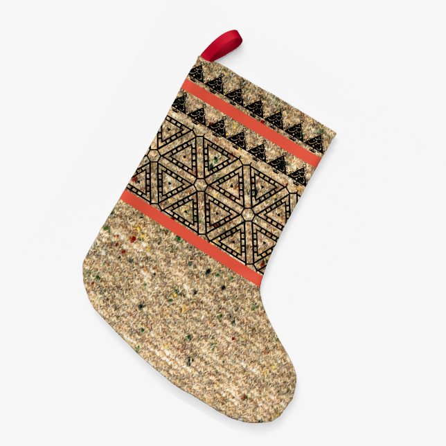 Weihnachtsfeiertag Ethnic Print Weihnachts-Strumpf Kleiner Weihnachtsstrumpf (Vorderansicht (hängend))