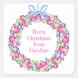 Weihnachtsfeiertag - farbenfrohe Bauernläden Quadratischer Aufkleber