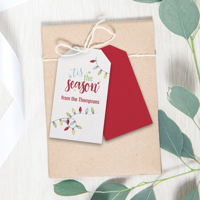 Weihnachtsfeiertag farbenfrohe festliche Lichter Geschenkanhänger (Von Creator hochgeladen)