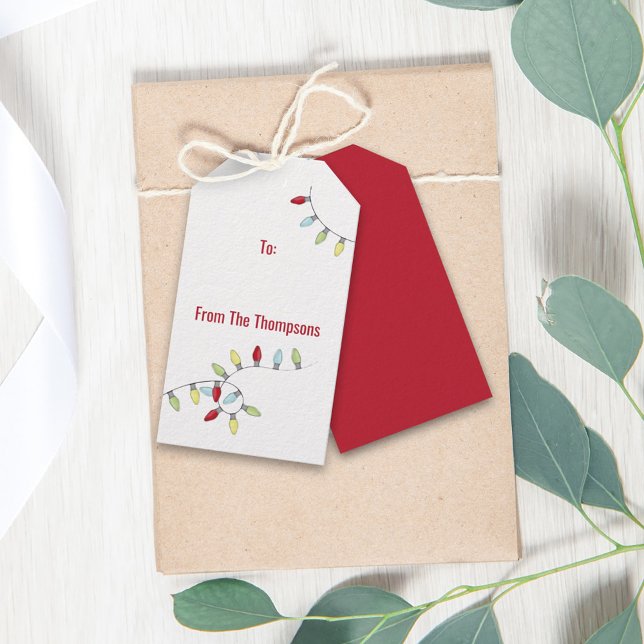 Weihnachtsfeiertag farbenfrohe festliche Lichter Geschenkanhänger (Von Creator hochgeladen)