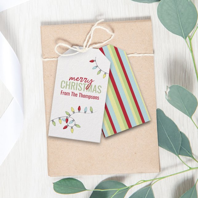 Weihnachtsfeiertag farbenfrohe festliche Lichter Geschenkanhänger (Von Creator hochgeladen)