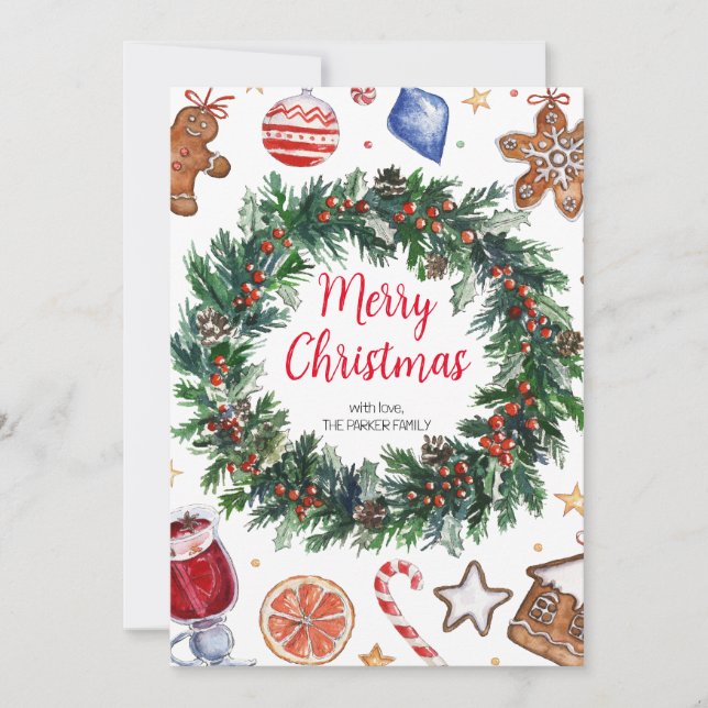 Weihnachtsfeiertag Feiertagskarte (Vorderseite)