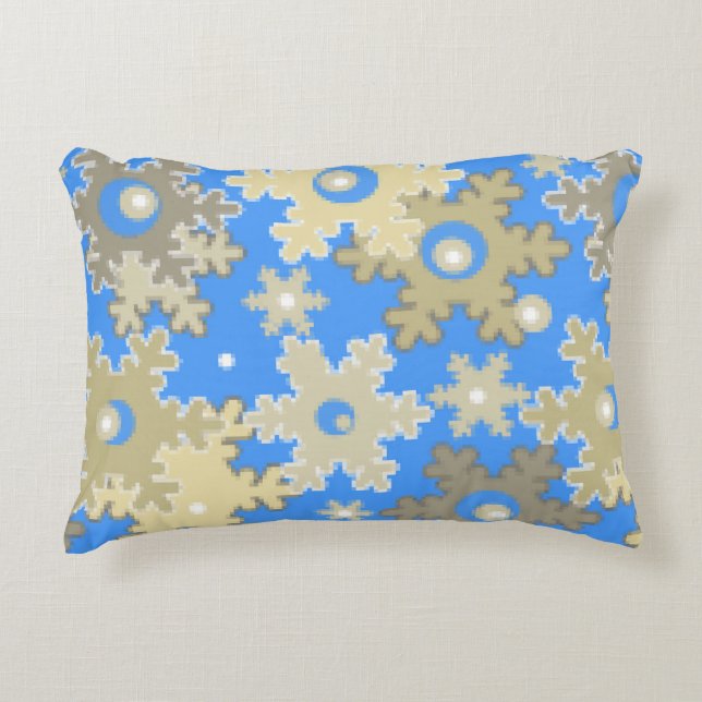 Weihnachtsfeiertag festliche Winterschneeflocken h Dekokissen (Vorderseite)