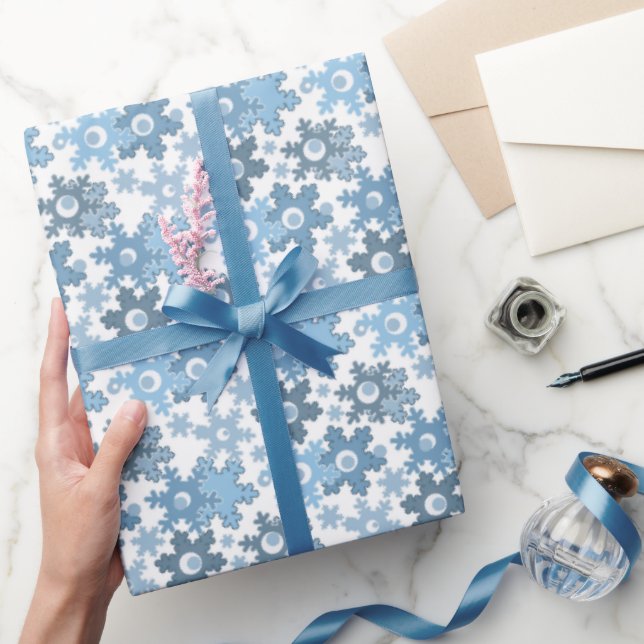 Weihnachtsfeiertag festliche Winterschneeflocken h Geschenkpapier (Schenken)