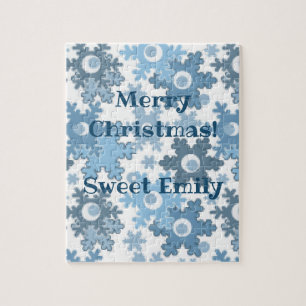 Weihnachtsfeiertag festliche Winterschneeflocken h Puzzle