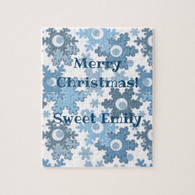 Weihnachtsfeiertag festliche Winterschneeflocken h Puzzle (Vertikal)