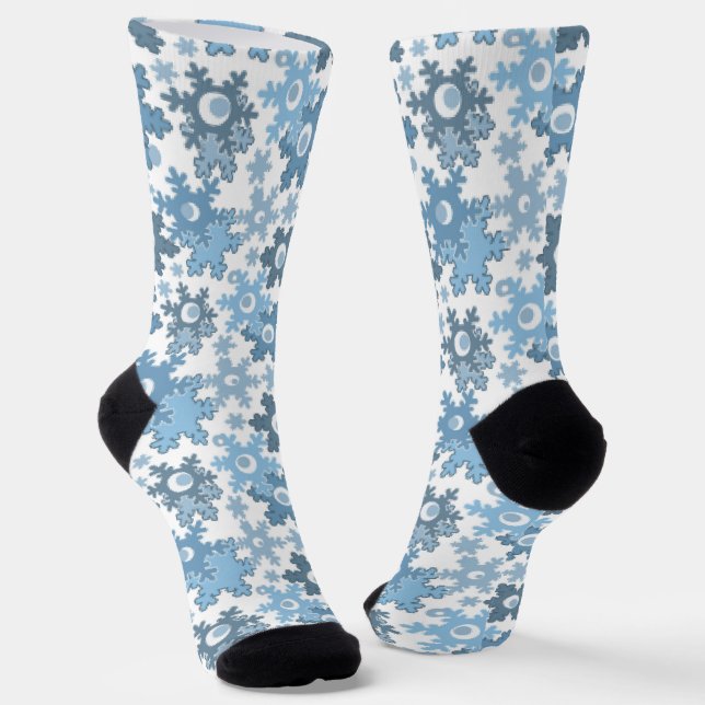 Weihnachtsfeiertag festliche Winterschneeflocken h Socken (Gewinkelt)
