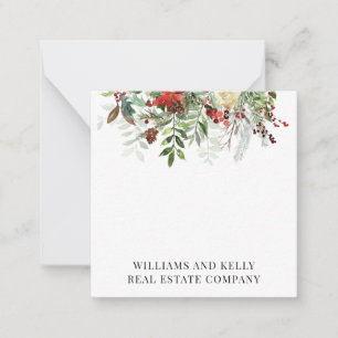 Weihnachtsfeiertag florales Wintergeschenk Mitteilungskarte