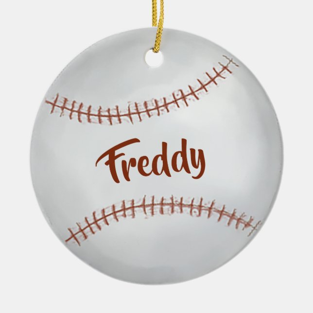 Weihnachtsfeiertag Foto Einfache Baseballsportarte Keramik Ornament (Vorne)