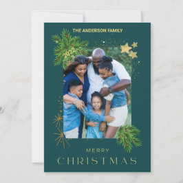 Weihnachtsfeiertag Foto Green Feiertagskarte