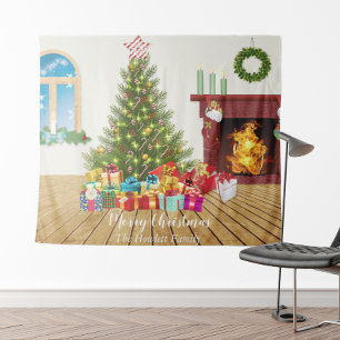 Weihnachtsfeiertag Foto Hintergrund Band Wandteppich