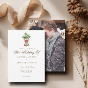 Weihnachtsfeiertag Foto Hochzeit Einladung