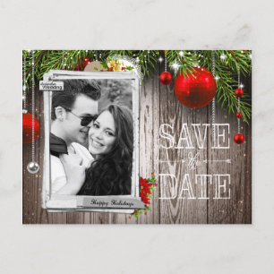 Weihnachtsfeiertag - Foto Save the Date Ankündigungspostkarte