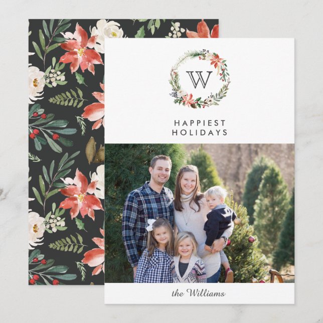 Weihnachtsfeiertag-Foto | weiß Einladung (Vorne/Hinten)