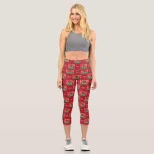 Weihnachtsfeiertag   Freude am Eichhörnchenmuster Capri Leggings