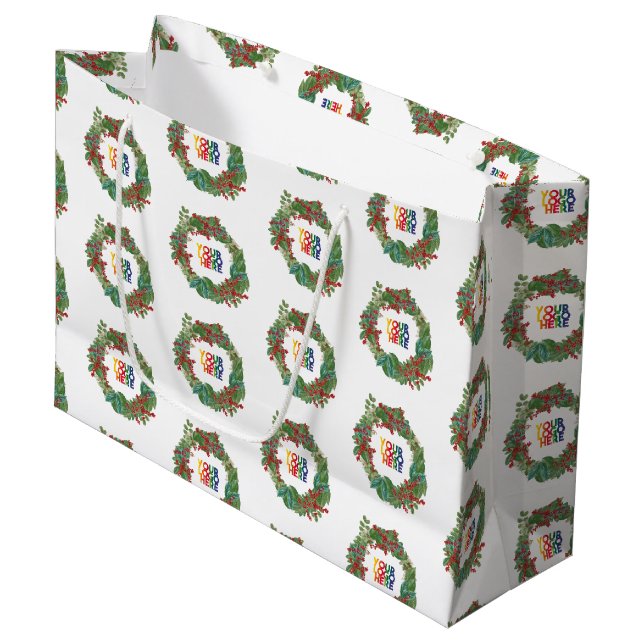 Weihnachtsfeiertag für das Weihnachtsgeschäft Große Geschenktüte (Vorderseite Schrägansicht)
