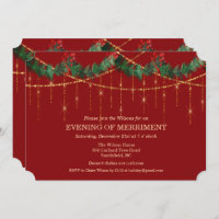 Weihnachtsfeiertag Garland Glitzer Einladung