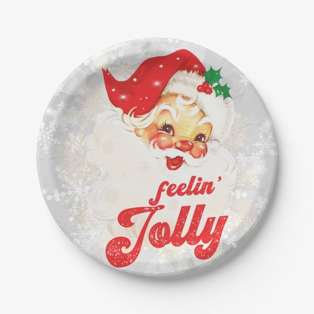 Weihnachtsfeiertag Gefühl Jolly Pappteller (Vorderseite)