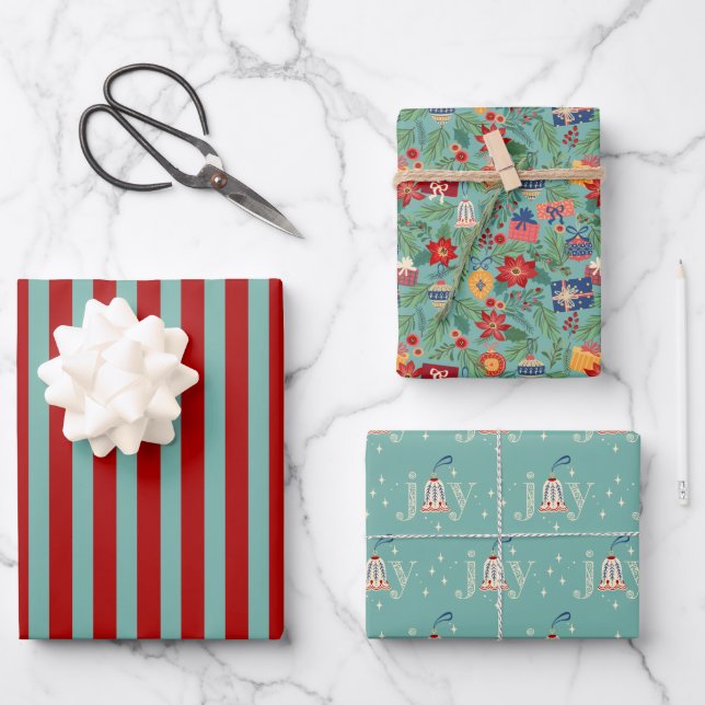 Weihnachtsfeiertag Geschenkpapier Set (Vorderseite)