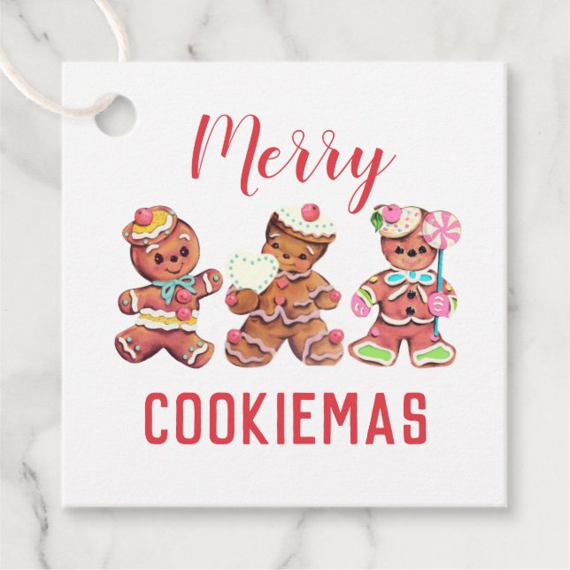 Weihnachtsfeiertag Gingerbread Cookie Tags Geschenkanhänger (Vorderseite)