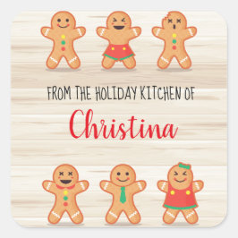 Weihnachtsfeiertag Gingerbrot Quadratischer Aufkleber