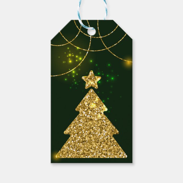 Weihnachtsfeiertag Glitzer Sparkle Geschenkanhänger (Vorderseite)